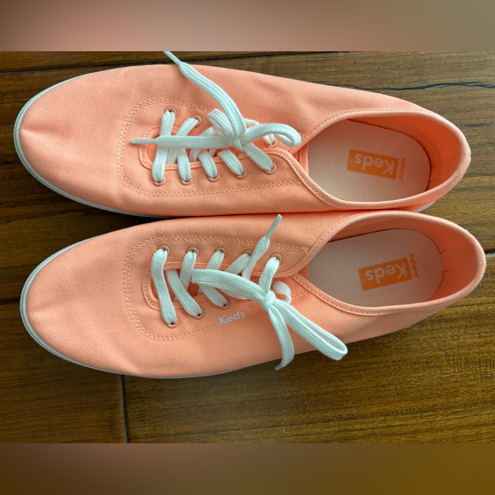 Keds flat sneakers pastel/neon orange Size 11